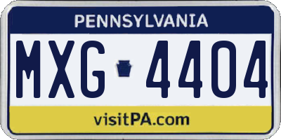 PA license plate MXG4404