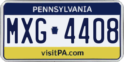PA license plate MXG4408