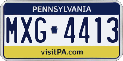 PA license plate MXG4413