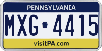 PA license plate MXG4415