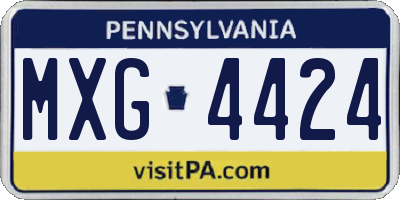 PA license plate MXG4424
