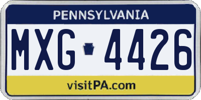 PA license plate MXG4426