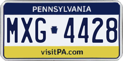 PA license plate MXG4428