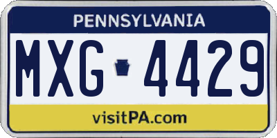 PA license plate MXG4429