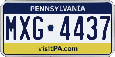PA license plate MXG4437