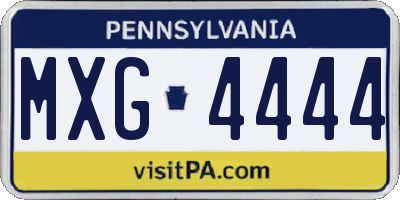 PA license plate MXG4444