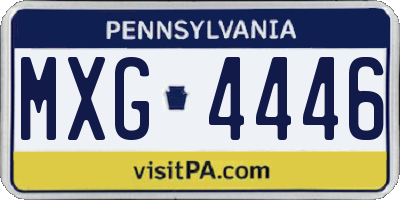 PA license plate MXG4446