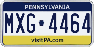 PA license plate MXG4464