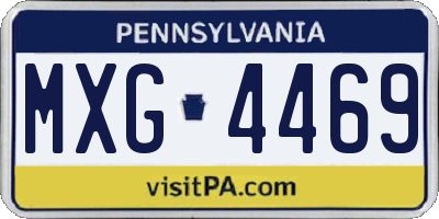 PA license plate MXG4469