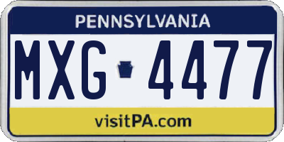 PA license plate MXG4477