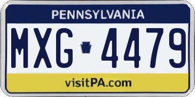 PA license plate MXG4479