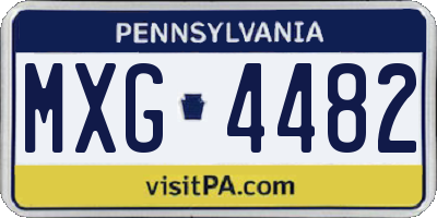 PA license plate MXG4482