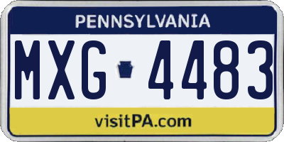 PA license plate MXG4483
