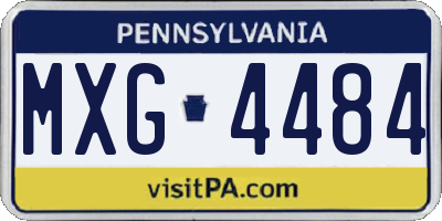 PA license plate MXG4484