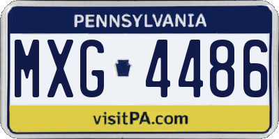 PA license plate MXG4486