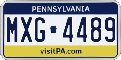 PA license plate MXG4489