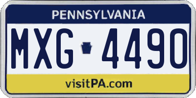 PA license plate MXG4490