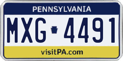 PA license plate MXG4491