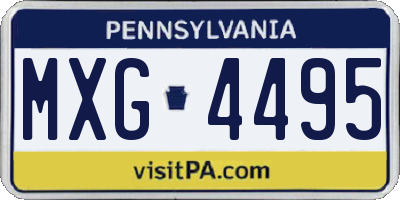 PA license plate MXG4495
