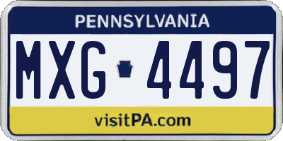 PA license plate MXG4497