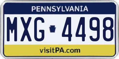 PA license plate MXG4498