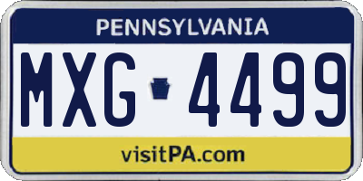PA license plate MXG4499