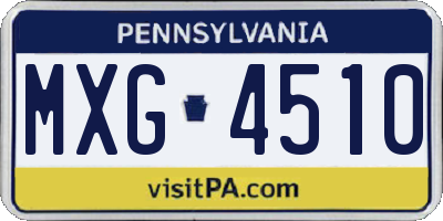 PA license plate MXG4510