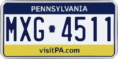 PA license plate MXG4511