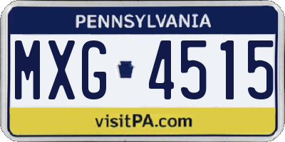 PA license plate MXG4515