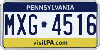 PA license plate MXG4516