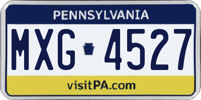 PA license plate MXG4527