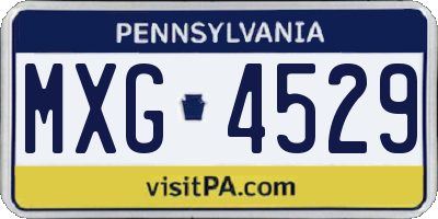 PA license plate MXG4529