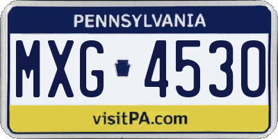 PA license plate MXG4530