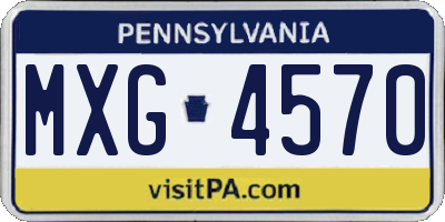 PA license plate MXG4570