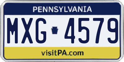 PA license plate MXG4579