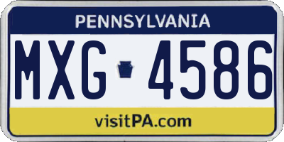 PA license plate MXG4586