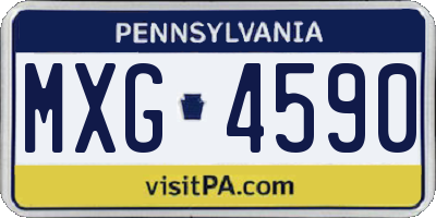 PA license plate MXG4590