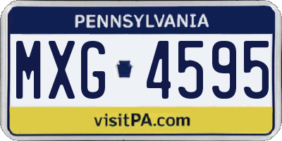 PA license plate MXG4595