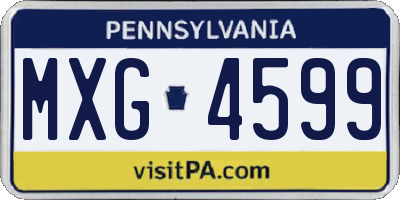 PA license plate MXG4599