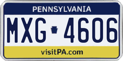 PA license plate MXG4606