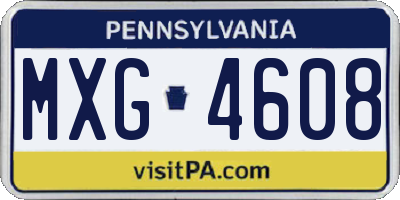 PA license plate MXG4608