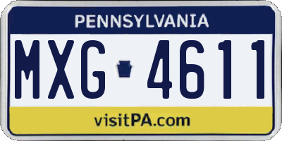 PA license plate MXG4611