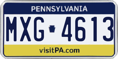 PA license plate MXG4613