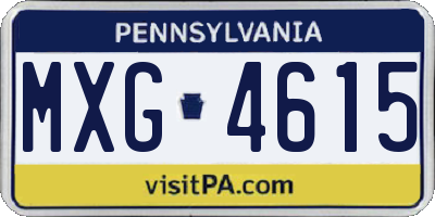 PA license plate MXG4615