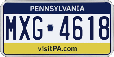 PA license plate MXG4618