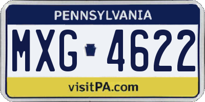 PA license plate MXG4622