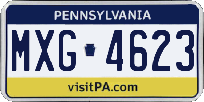 PA license plate MXG4623
