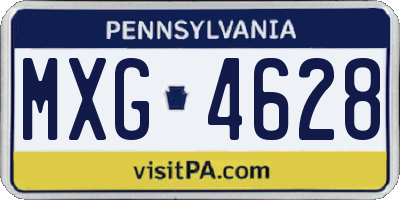 PA license plate MXG4628