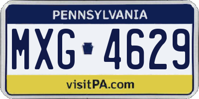 PA license plate MXG4629