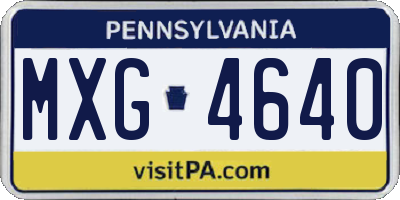 PA license plate MXG4640